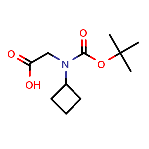 Chemical structure of N-Boc-N-cyclobutyl-glycine , CAS 1779868-81-3, AChemBlock V152819