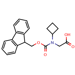 Chemical structure of N-Fmoc-N-cyclobutyl-glycine , CAS 2138239-36-6, AChemBlock V152820