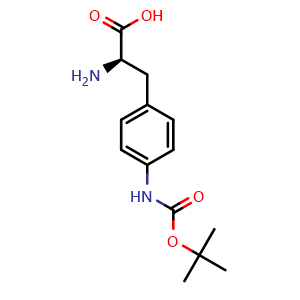 Chemical structure of 4-(Boc-amino)-D-phenylalanine , CAS 1241679-78-6, AChemBlock V152847