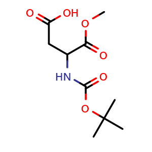 Chemical structure of N-Boc-DL-aspartic acid 1-methyl ester , CAS 500895-47-6, AChemBlock V152850