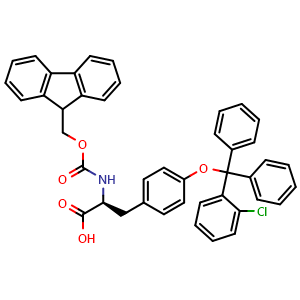 Chemical structure of O-(2-Chloro-trityl)-N-Fmoc-L-tyrosine , CAS 350241-80-4, AChemBlock V152855