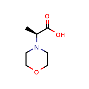 Chemical structure of (S)-2-Morpholinopropanoic acid , CAS 110582-65-5, AChemBlock V152860