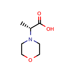 Chemical structure of (R)-2-Morpholinopropanoic acid , CAS 1257236-56-8, AChemBlock V152861