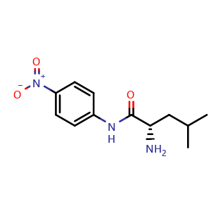 Chemical structure of L-Leucine (4-nitrophenyl)amide , CAS 4178-93-2, AChemBlock V152863