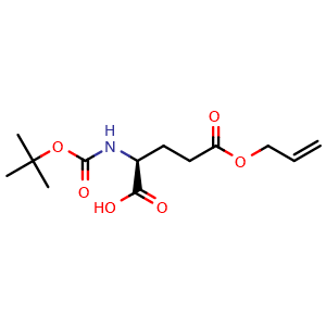 Chemical structure of N-Boc-L-glutamic acid 5-allyl ester , CAS 132286-79-4, AChemBlock V152880