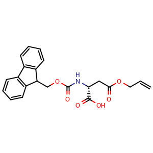 Chemical structure of N-Fmoc-D-aspartic acid 4-allyl ester , CAS 177609-12-0, AChemBlock V152882
