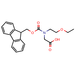 Chemical structure of N-Fmoc-N-(2-ethoxyethyl)glycine , CAS 2255321-24-3, AChemBlock V152885