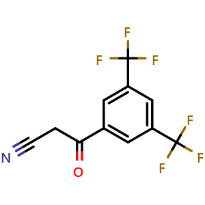 Chemical structure of b-Oxo-3,5-bis(trifluoromethyl)benzenepropanenitrile , CAS 267880-81-9, AChemBlock V152896