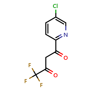 Chemical structure of 1-(5-chloropyridin-2-yl)-4,4,4-trifluorobutane-1,3-dione , CAS 207994-02-3, AChemBlock V152898