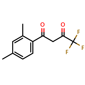 Chemical structure of 1-(2,4-Dimethylphenyl)-4,4,4-trifluoro-1,3-butanedione , CAS 94856-20-9, AChemBlock V152899