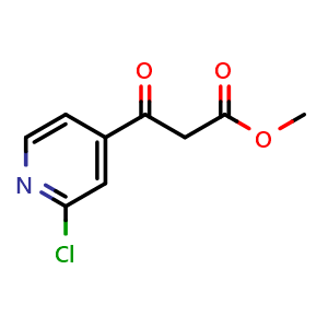 Chemical structure of Methyl 3-(2-chloropyridin-4-yl)-3-oxopropanoate , CAS 119836-24-7, AChemBlock V152901