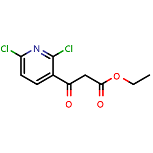Chemical structure of Ethyl 3-(2,6-dichloropyridin-3-yl)-3-oxopropanoate , CAS 174727-36-7, AChemBlock V152904