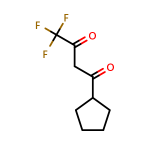 Chemical structure of 1-Cyclopentyl-4,4,4-trifluoro-1,3-butanedione , CAS 1344324-11-3, AChemBlock V152909