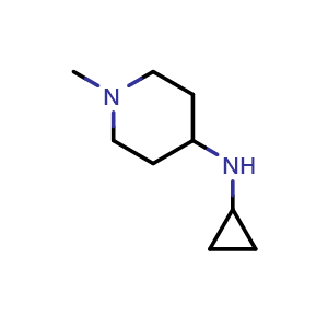 Chemical structure of N-Cyclopropyl-1-methyl-4-piperidinamine , CAS 387358-48-7, AChemBlock V152928