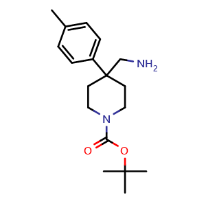 Chemical structure of 1-Boc-4-(4-methylphenyl)-4-(aminomethyl)piperidine , CAS 1226398-13-5, AChemBlock V152939