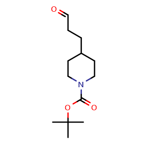 Chemical structure of 1-Boc-4-(3-oxopropyl)piperidine , CAS 165528-85-8, AChemBlock V152963