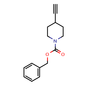 Chemical structure of 1-Cbz-4-ethynyl-piperidine , CAS 1824019-55-7, AChemBlock V152964