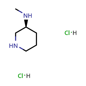 Chemical structure of (S)-N-Methyl-3-piperidinamine dihydrochloride , CAS 2059911-77-0, AChemBlock V152974