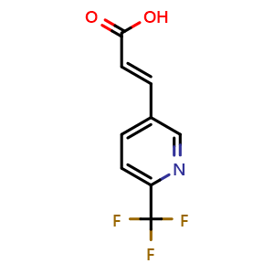Chemical structure of 3-(6-Trifluoromethyl-3-pyridinyl)-2-propenoic acid , CAS 773131-93-4, AChemBlock V152986