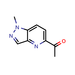 Chemical structure of 1-(1-methyl-1H-pyrazolo[4,3-b]pyridin-5-yl)ethan-1-one , CAS 2739792-38-0, AChemBlock V153018