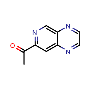 Chemical structure of 1-(pyrido[3,4-b]pyrazin-7-yl)ethan-1-one , CAS 2749772-46-9, AChemBlock V153022