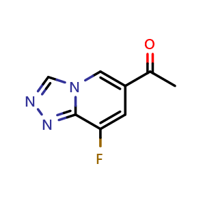 Chemical structure of 1-(8-fluoro-[1,2,4]triazolo[4,3-a]pyridin-6-yl)ethan-1-one , CAS 2741601-89-6, AChemBlock V153026