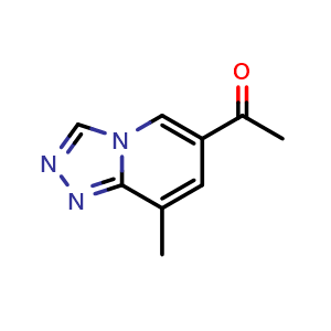 Chemical structure of 1-(8-methyl-[1,2,4]triazolo[4,3-a]pyridin-6-yl)ethan-1-one , CAS 2740866-57-1, AChemBlock V153027
