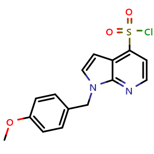 Chemical structure of 1-(4-methoxybenzyl)-1H-pyrrolo[2,3-b]pyridine-4-sulfonyl chloride , AChemBlock V153036