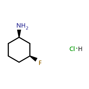 Chemical structure of cis-3-fluorocyclohexanamine hydrochloride , AChemBlock V153059