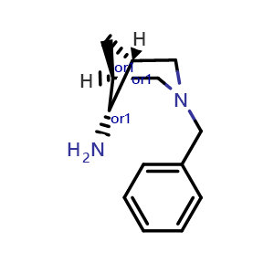 Chemical structure of endo-3-benzyl-3-azabicyclo[3.1.1]heptan-6-amine , CAS 1245794-60-8, AChemBlock V153130