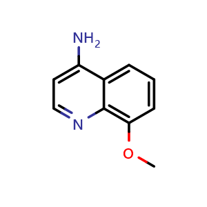 Chemical structure of 8-methoxyquinolin-4-amine , CAS 220844-65-5, AChemBlock V153154