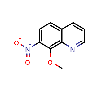 Chemical structure of Quinoline, 8-methoxy-7-nitro- , CAS 281658-02-4, AChemBlock V153156