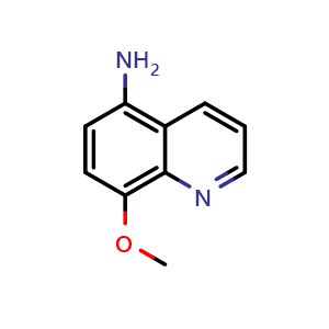 Chemical structure of 8-methoxyquinolin-5-amine , CAS 70945-35-6, AChemBlock V153158