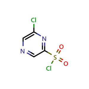 Chemical structure of 6-chloropyrazine-2-sulfonyl chloride , CAS 750584-04-4, AChemBlock V153162