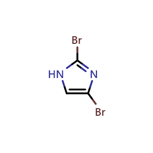 Chemical structure of 2,4-Dibromoimidazole , CAS 64591-03-3, AChemBlock V153179