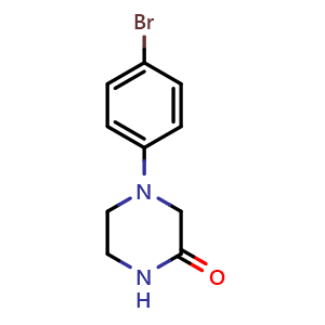Chemical structure of 4-(4-bromophenyl)piperazin-2-one , CAS 1889816-51-6, AChemBlock V153191