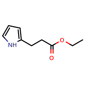 Chemical structure of Ethyl 3-(1H-pyrrol-2-yl)propanoate , CAS 55490-37-4, AChemBlock V153203