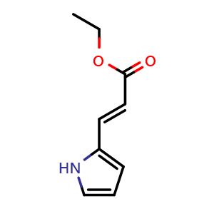 Chemical structure of ethyl (E)-3-(1H-pyrrol-2-yl)acrylate , CAS 90610-08-5, AChemBlock V153209