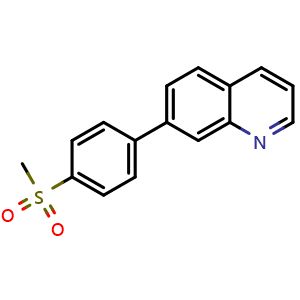 Chemical structure of 7-(4-(methylsulfonyl)phenyl)quinoline , CAS 2816913-48-9, AChemBlock V153304