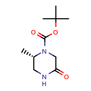 Chemical structure of tert-butyl (2S)-2-methyl-5-oxo-piperazine-1-carboxylate , CAS 1627749-02-3, AChemBlock V153327