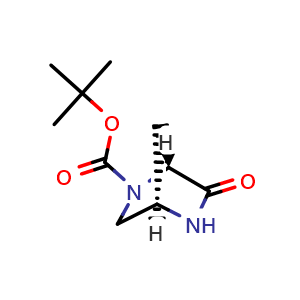 Chemical structure of tert-butyl (1R,4R)-6-oxo-2,5-diazabicyclo[2.2.1]heptane-2-carboxylate , CAS 1608499-23-5, AChemBlock V153385