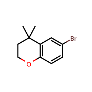 Chemical structure of 6-bromo-4,4-dimethyl-chromane , CAS 1027915-16-7, AChemBlock V153396