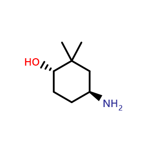 Chemical structure of (1S,4S)-4-amino-2,2-dimethyl-cyclohexanol , CAS 2376505-68-7, AChemBlock V153422