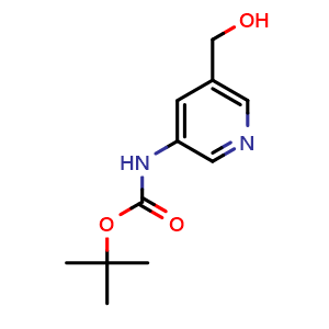 Chemical structure of tert-butyl N-[5-(hydroxymethyl)-3-pyridyl]carbamate , CAS 1260771-98-9, AChemBlock V153429
