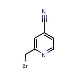 Chemical structure of 2-(bromomethyl)pyridine-4-carbonitrile , CAS 597563-02-5, AChemBlock V153437