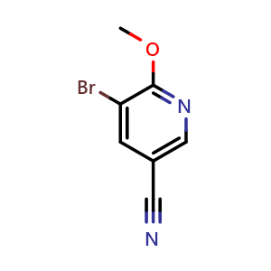 Chemical structure of 5-bromo-6-methoxy-pyridine-3-carbonitrile , CAS 943153-51-3, AChemBlock V153442