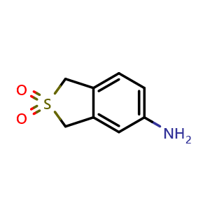 Chemical structure of 2,2-dioxo-1,3-dihydro-2-benzothiophen-5-amine , CAS 70654-85-2, AChemBlock V153445