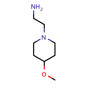 Chemical structure of 2-(4-methoxy-1-piperidyl)ethanamine , CAS 911300-69-1, AChemBlock V153459