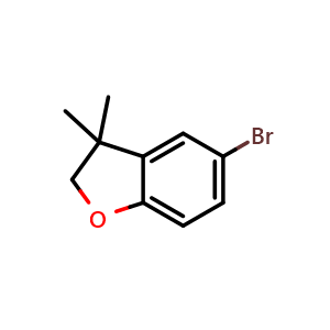 Chemical structure of 5-bromo-3,3-dimethyl-2H-benzofuran , CAS 68505-84-0, AChemBlock V153461