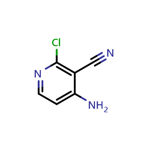 Chemical structure of 4-amino-2-chloro-pyridine-3-carbonitrile , CAS 1194341-42-8, AChemBlock V153463